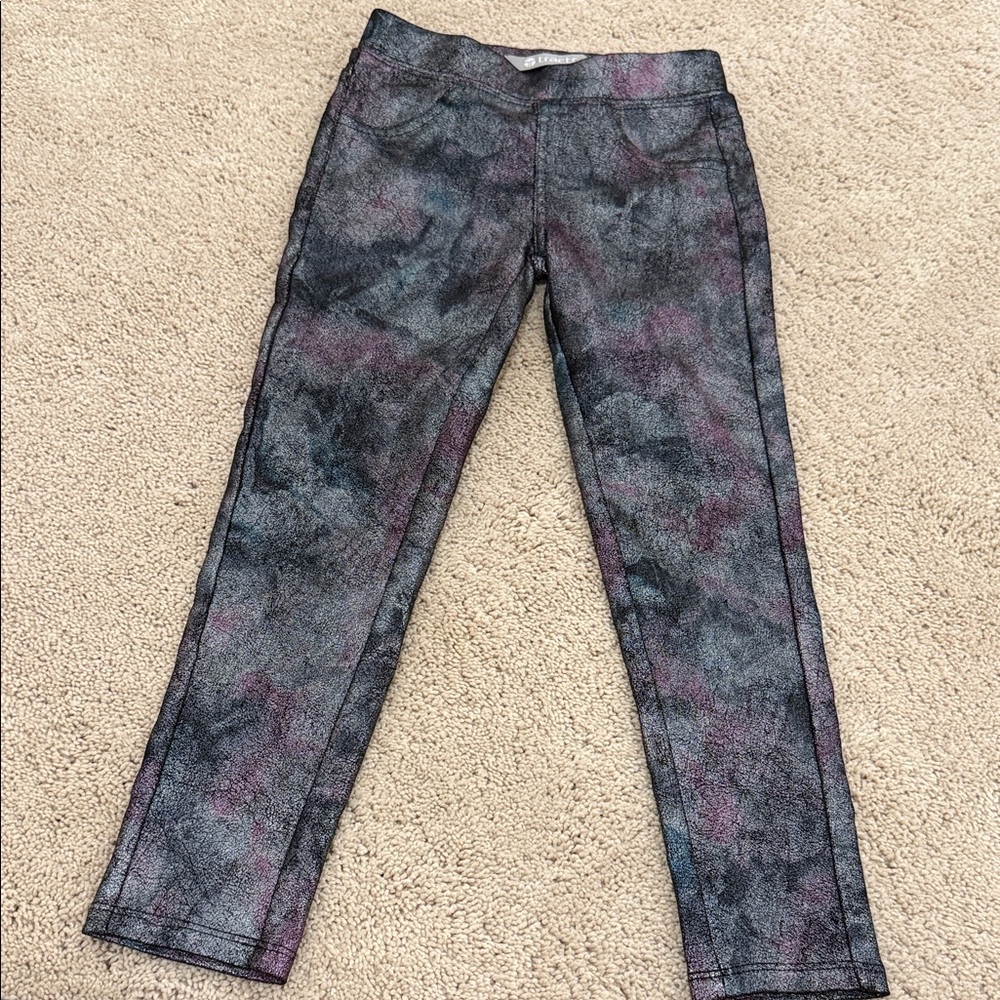 Tractr Black and Purple Textured Pants